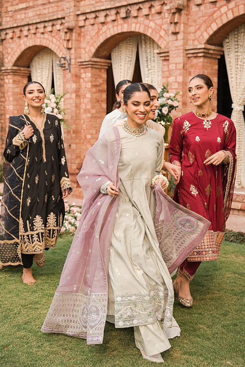 SYAH QURMAZI-3PC |  Cross Stitch The Bride Tribe Wedding Festive Collection 2022 | Unstitched Embroidered Jacquard Suits | Cross Stitch 2023