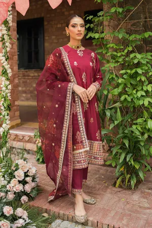 SYAH QURMAZI-3PC |  Cross Stitch The Bride Tribe Wedding Festive Collection 2022 | Unstitched Embroidered Jacquard Suits | Cross Stitch 2023