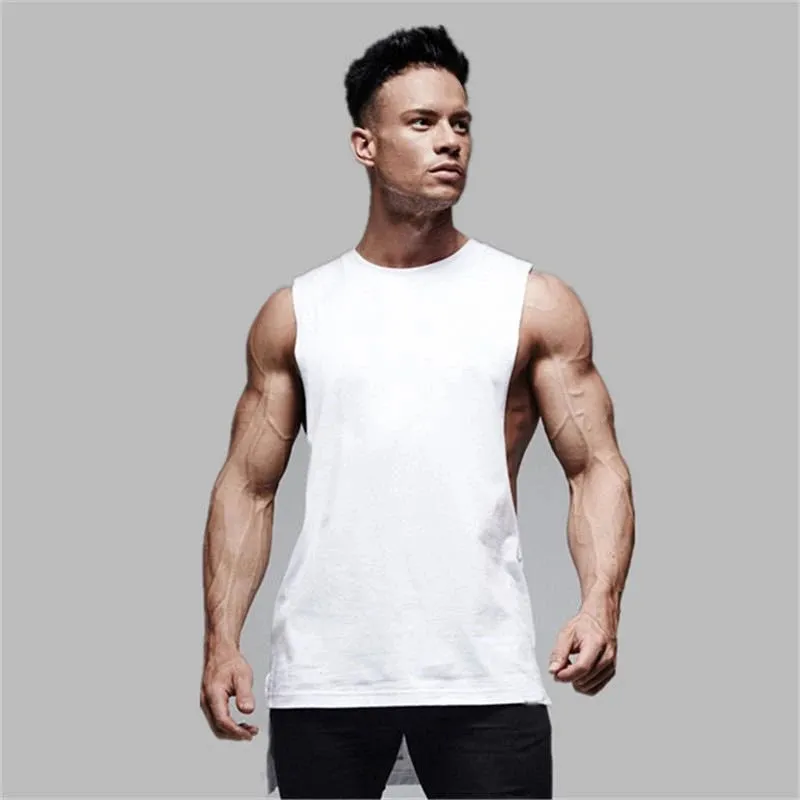 Tank Top Gym Fitness Workout Cotton Sleeveless Shirt
