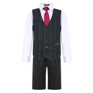 Thomas - Brown 4 Piece Shorts Suit