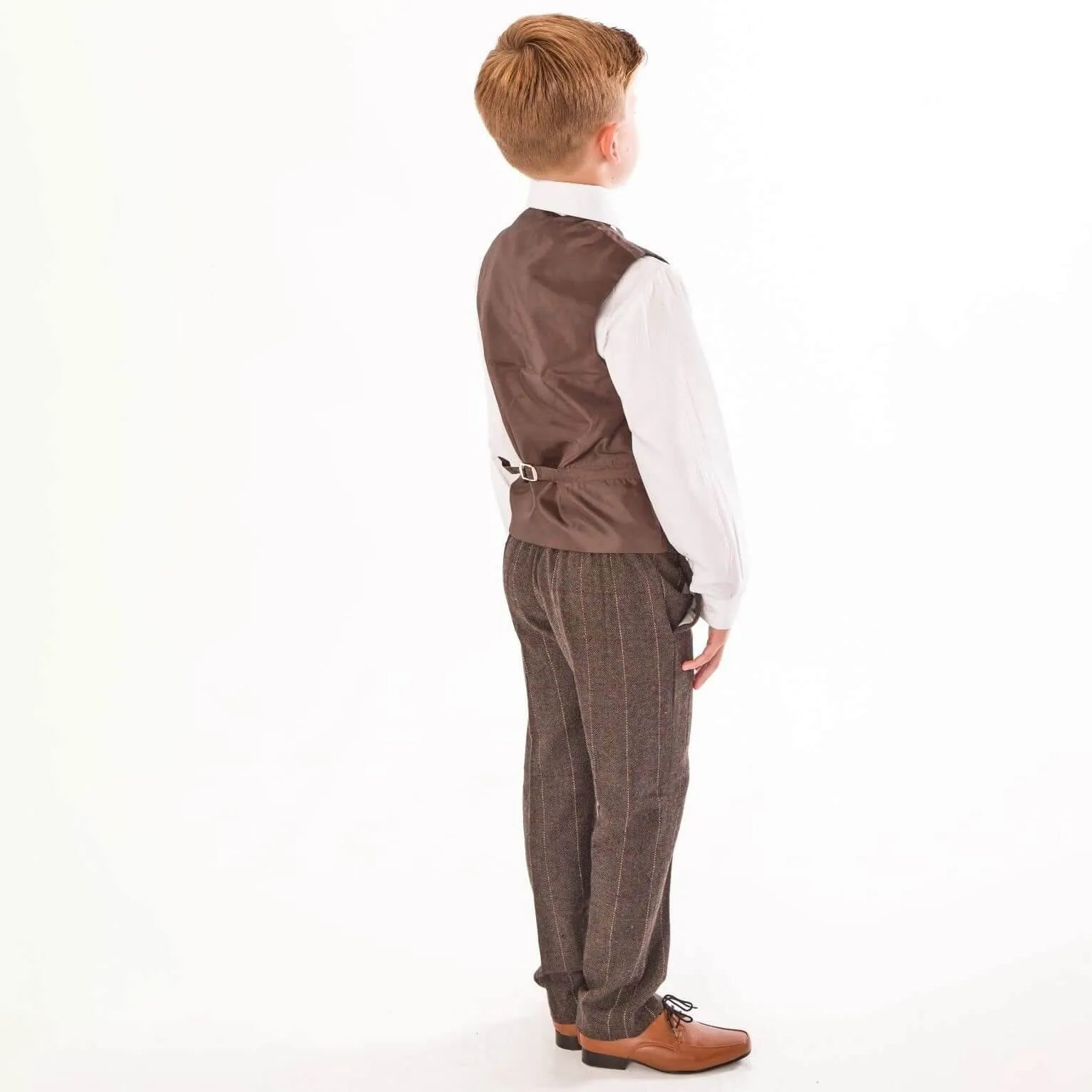 Thomas - Brown Tweed Check 4 Piece Suit