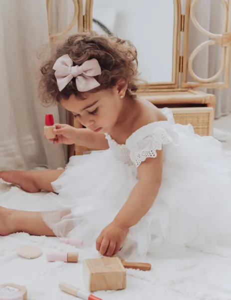 Tiffany Tutu Dress - White Cloud