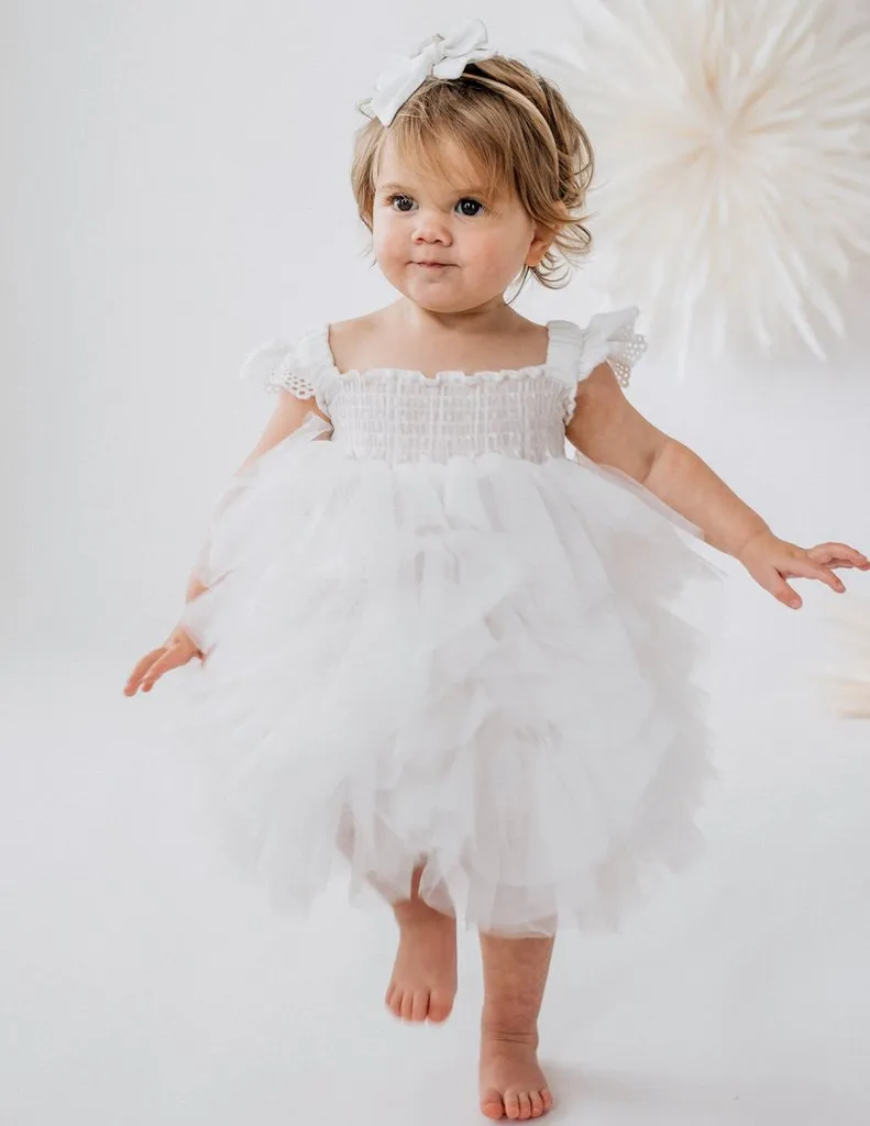 Tiffany Tutu Dress - White Cloud