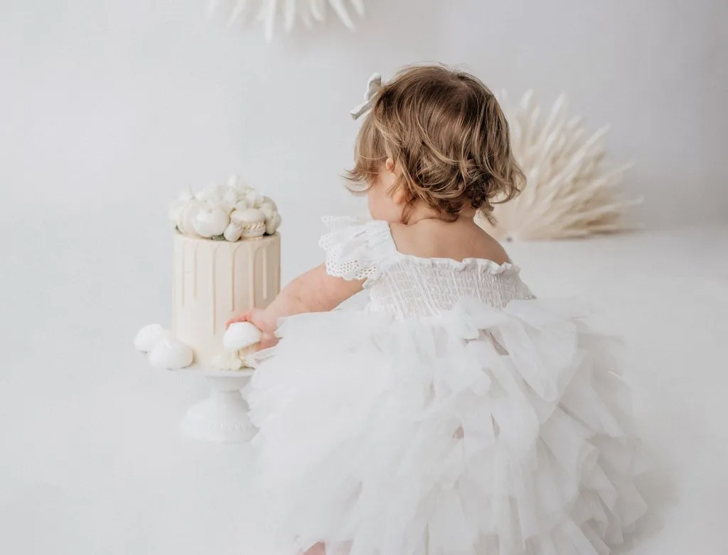 Tiffany Tutu Dress - White Cloud
