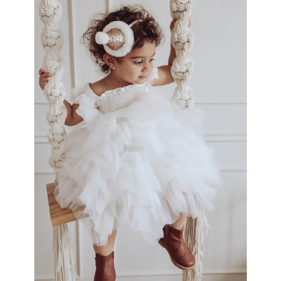 Tiffany Tutu Dress - White Cloud