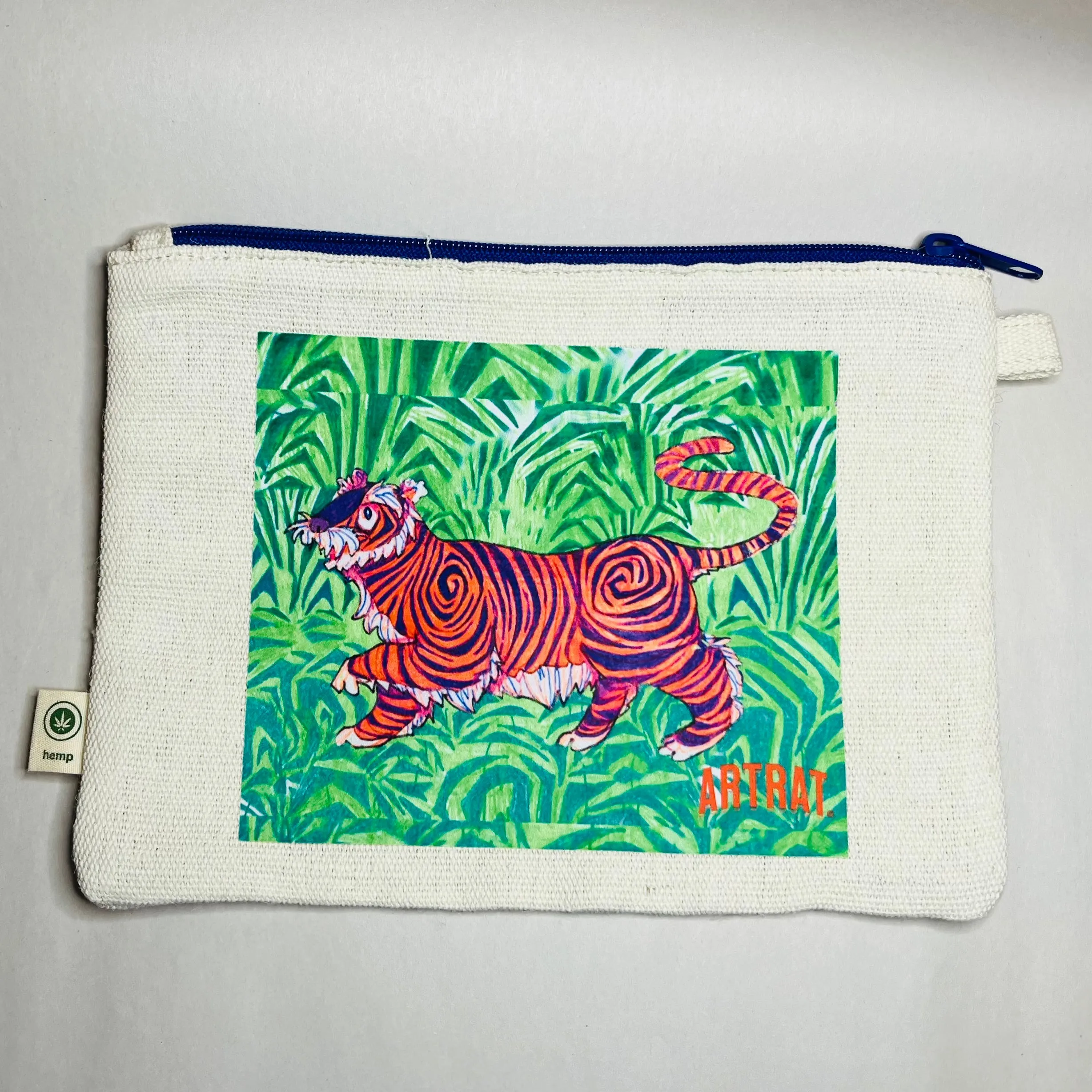 Tiger Hemp/Cotton Pouch - Designed by Sadie Rothenberg