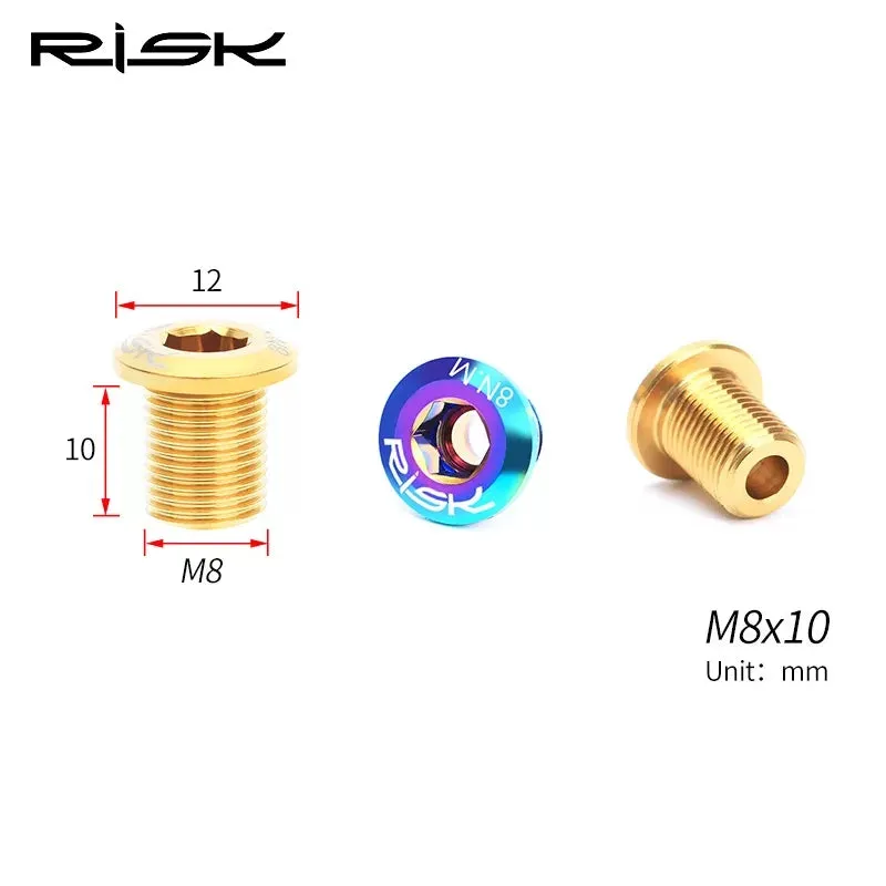 Titanium M8 X 10mm Crankset Screws UT6800 Double | Single Chain Ring Bolts Road Bike MTB 105 (4 Pieces)