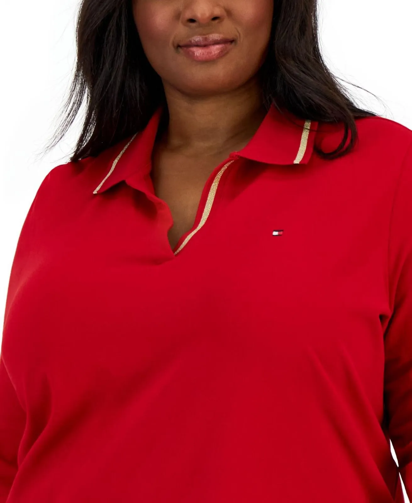 Tommy Hilfiger Womens Plus Size Johnny-Collar Polo Shirt W2XH0447