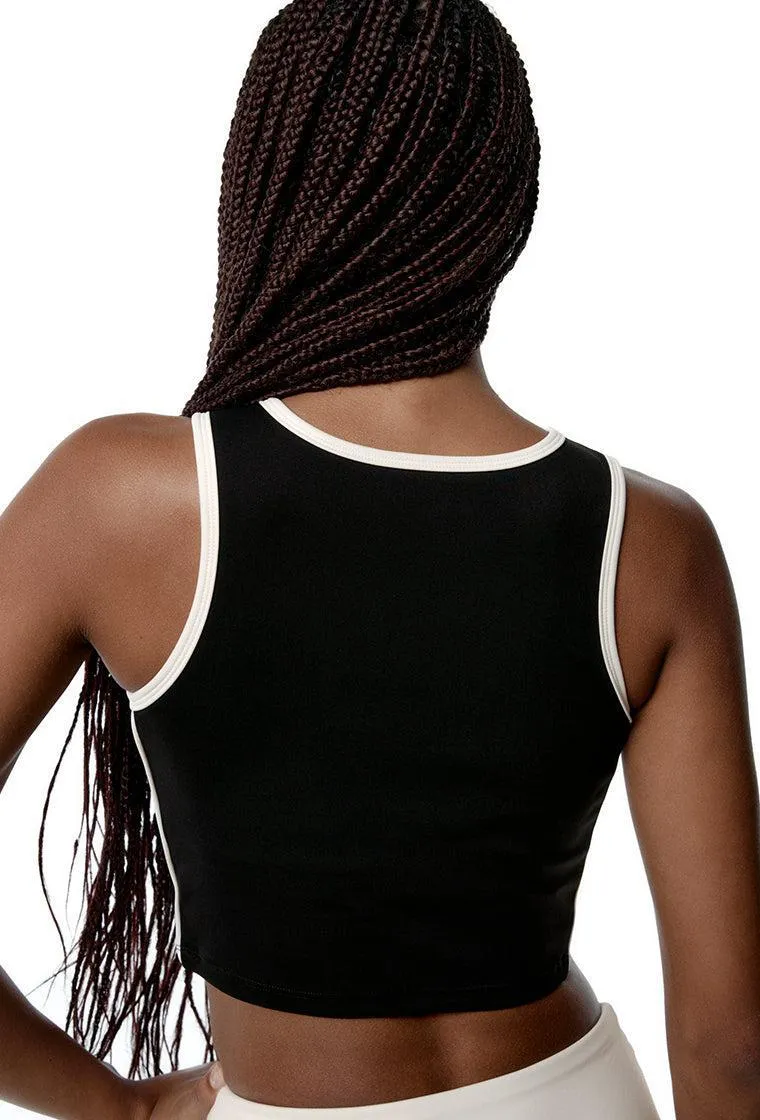 Top deportivo sujeción alta Streamline - Black & Cream