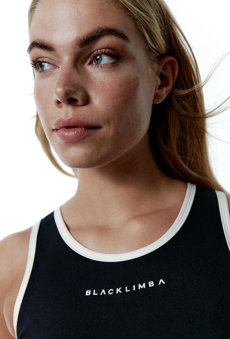 Top deportivo sujeción alta Streamline - Black & Cream