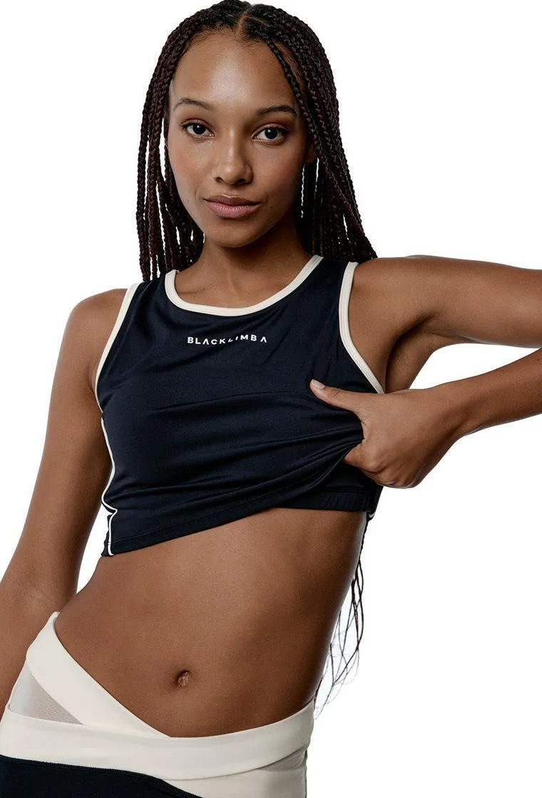 Top deportivo sujeción alta Streamline - Black & Cream