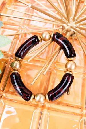 Tortoiseshell Beaded Goldtone Bracelet
