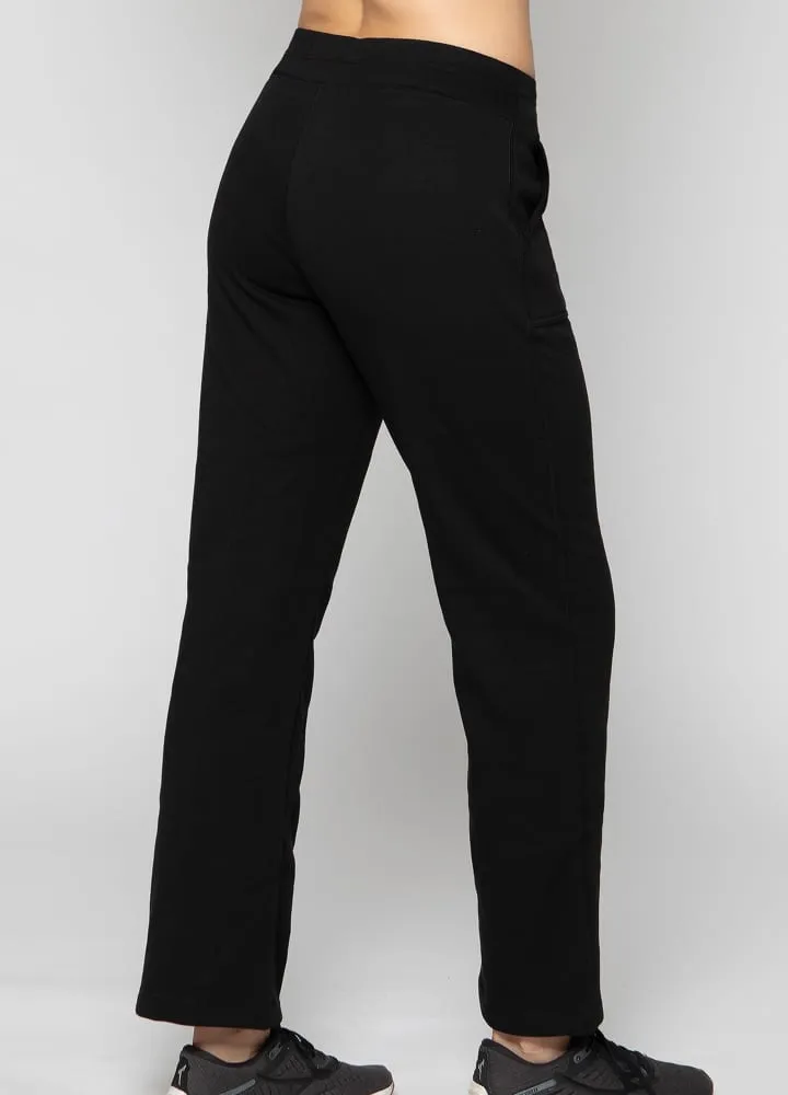 Track Pants for Women Wide Leg - Black