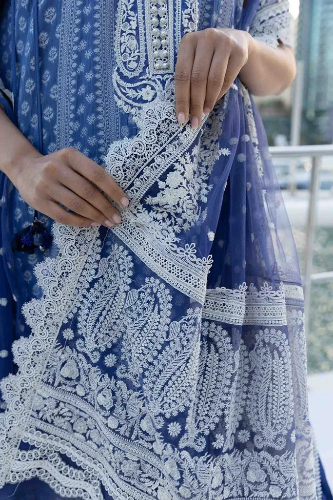 Traditional Blue Chikankari Suit for Pakistani Eid Dress