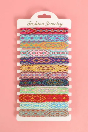 TRIBAL PATTERN BRAIDED ASSORTED BRACELET
