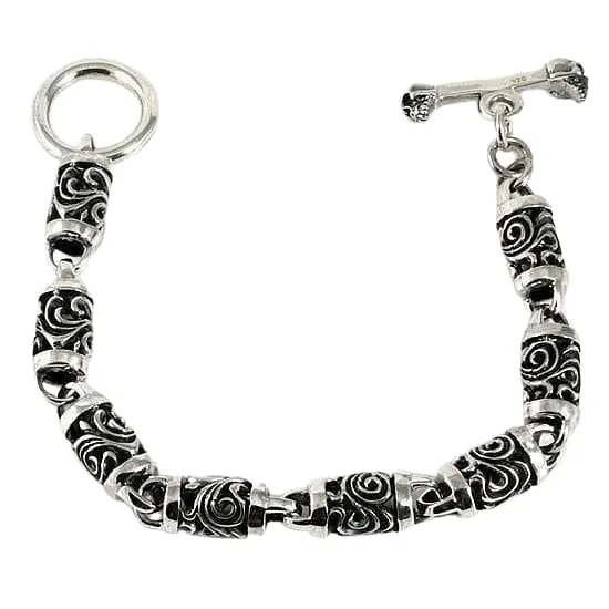 Tribal Roller 925 Sterling Silver Bracelet