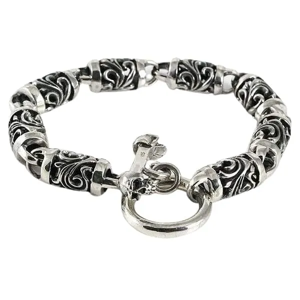Tribal Roller 925 Sterling Silver Bracelet