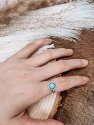 Turq Circle Rope Adjustable Ring