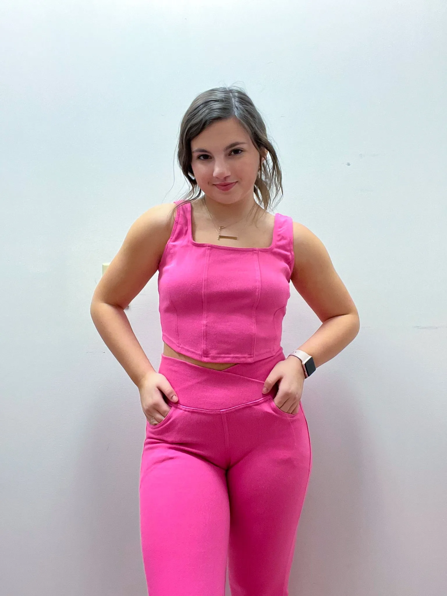 Twill Square Neck Crop Top