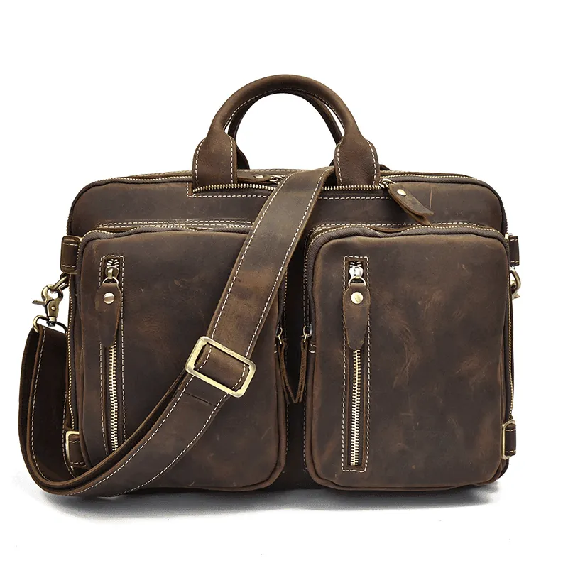 VacationGrabs Genuine Leather Backpack Briefcase