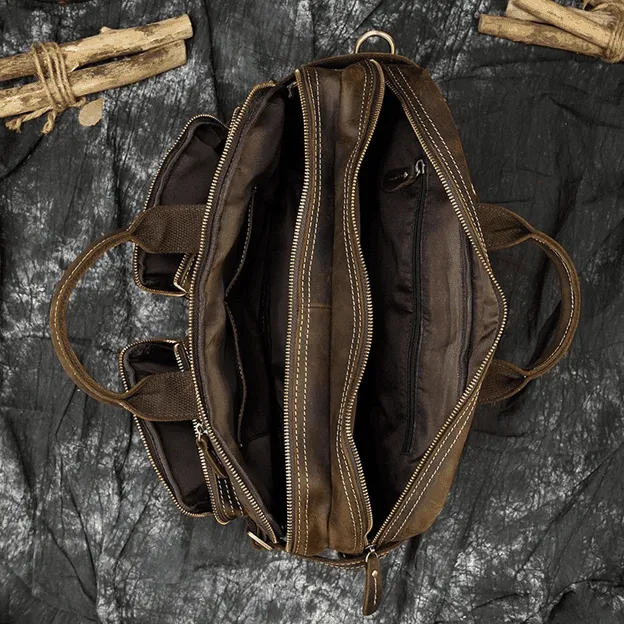 VacationGrabs Genuine Leather Backpack Briefcase