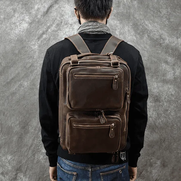 VacationGrabs Genuine Leather Backpack Briefcase