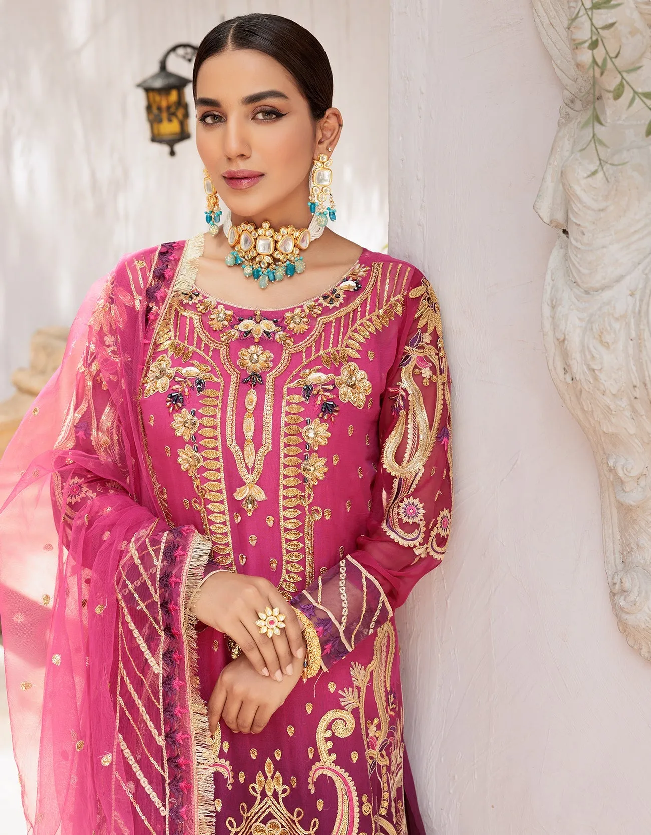 VE 01 |  - Emaan Adeel Value Edition 2022 Vol-01 | Unstitched Embroidered Chiffon Suits