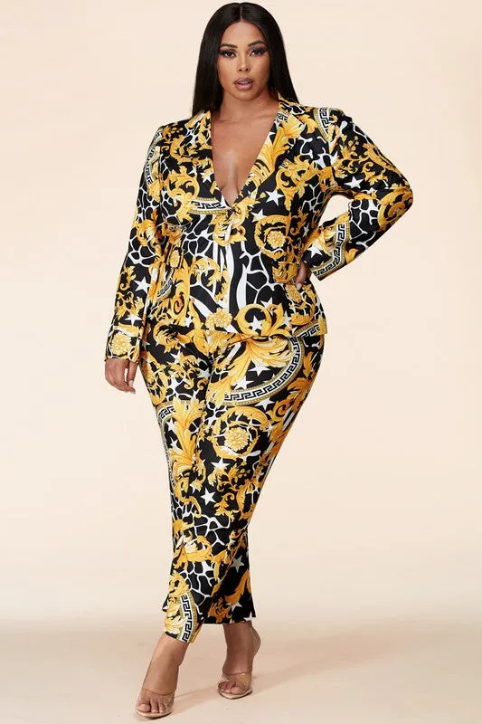 Venesse Blazer Pants Set Plus