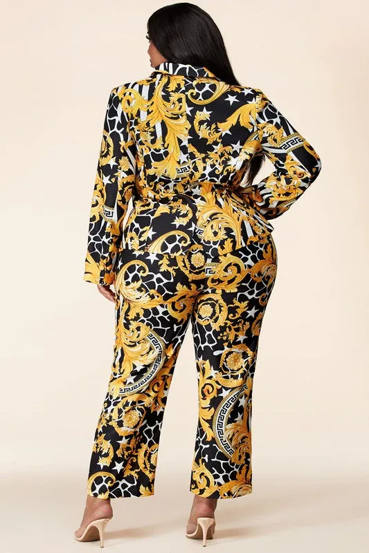 Venesse Blazer Pants Set Plus