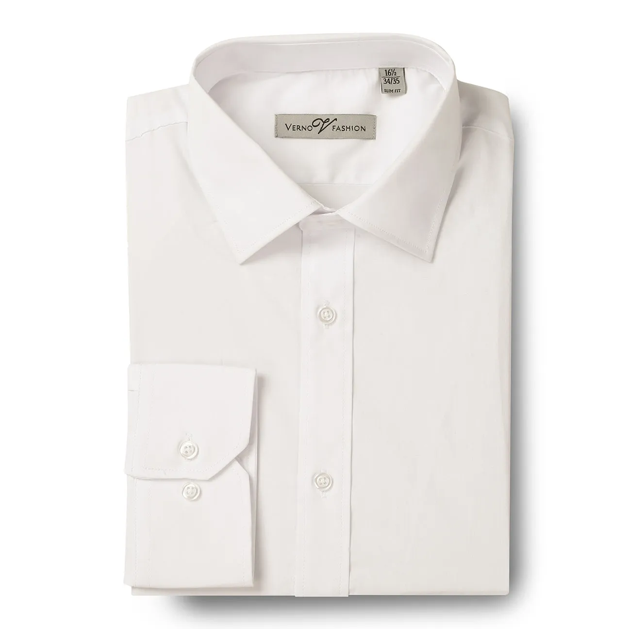VERNO Ivory Slim Fit Long Sleeve Stretch Dress Shirt TCS02-SL