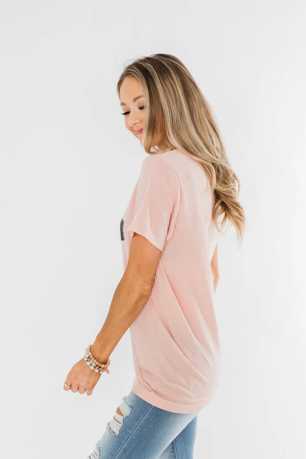Vintage Cross Graphic Tee- Peach