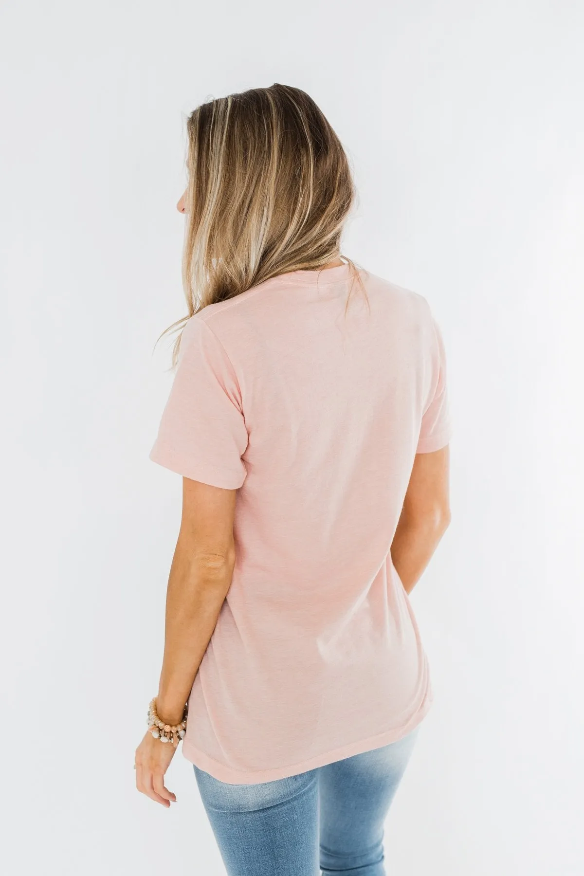 Vintage Cross Graphic Tee- Peach