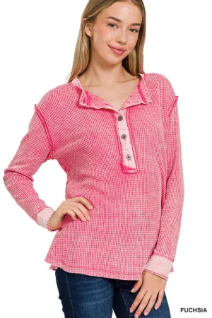 Wanderlust Washed Waffle Henley