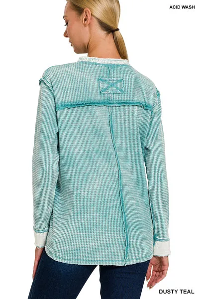 Wanderlust Washed Waffle Henley