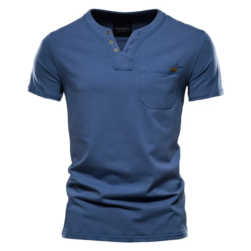 West Louis™ Summer Cotton V-neck T Shirt