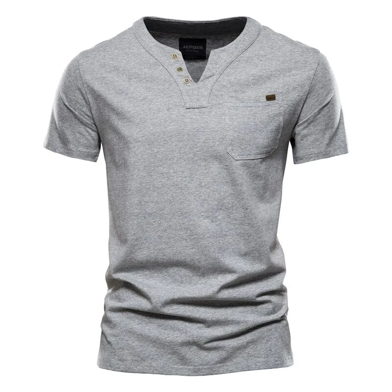 West Louis™ Summer Cotton V-neck T Shirt