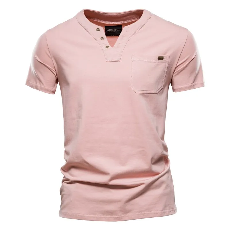 West Louis™ Summer Cotton V-neck T Shirt