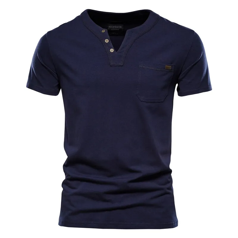 West Louis™ Summer Cotton V-neck T Shirt