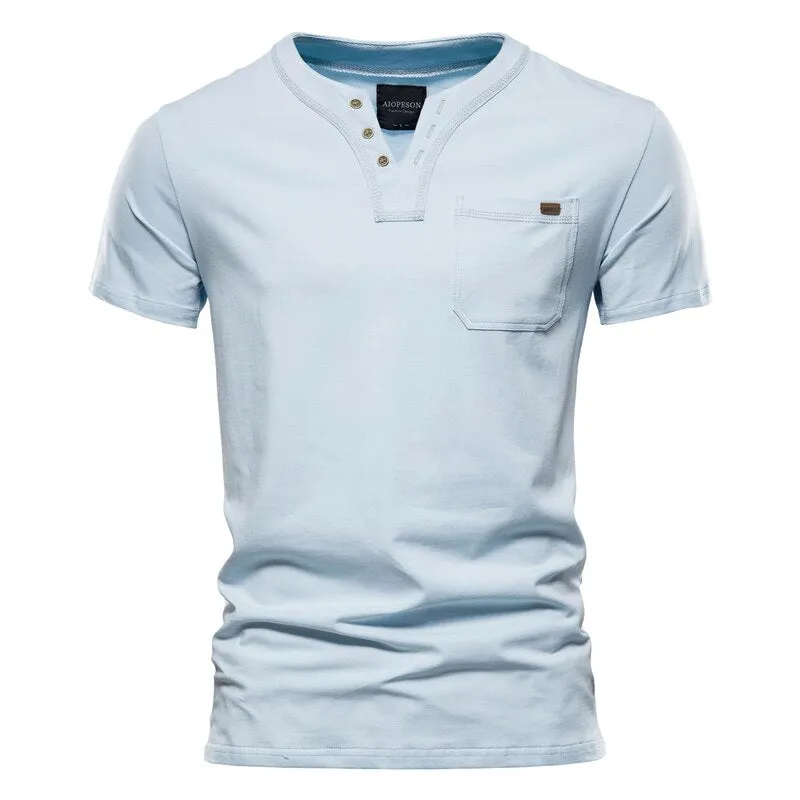 West Louis™ Summer Cotton V-neck T Shirt