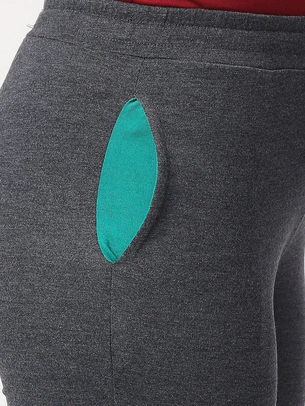 Women Blue Melange Solid Capri - AT-EASE CAPRI - BL-ML