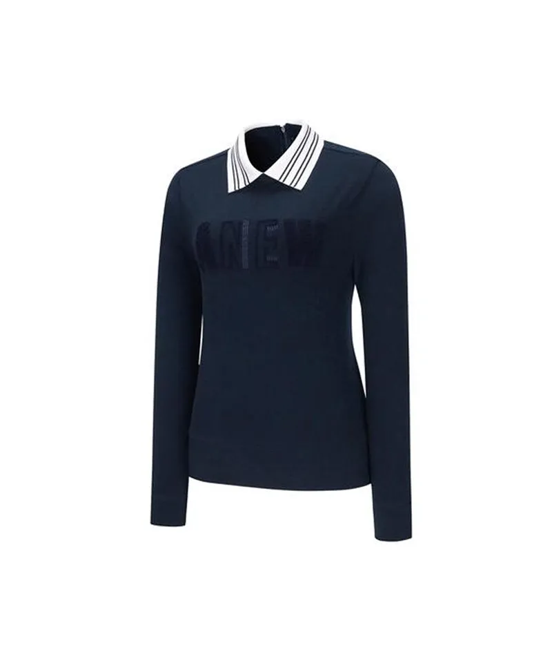 Women's Boucle Embo Logo L/TS - Dark Navy