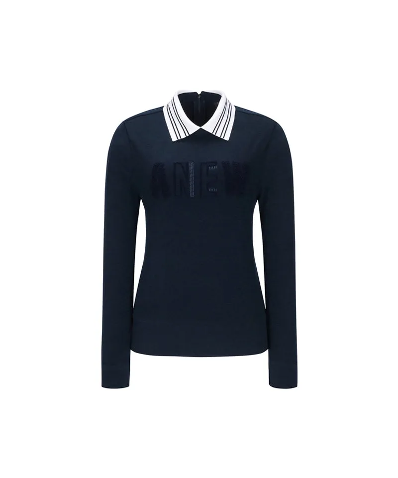 Women's Boucle Embo Logo L/TS - Dark Navy
