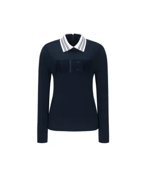 Women's Boucle Embo Logo L/TS - Dark Navy