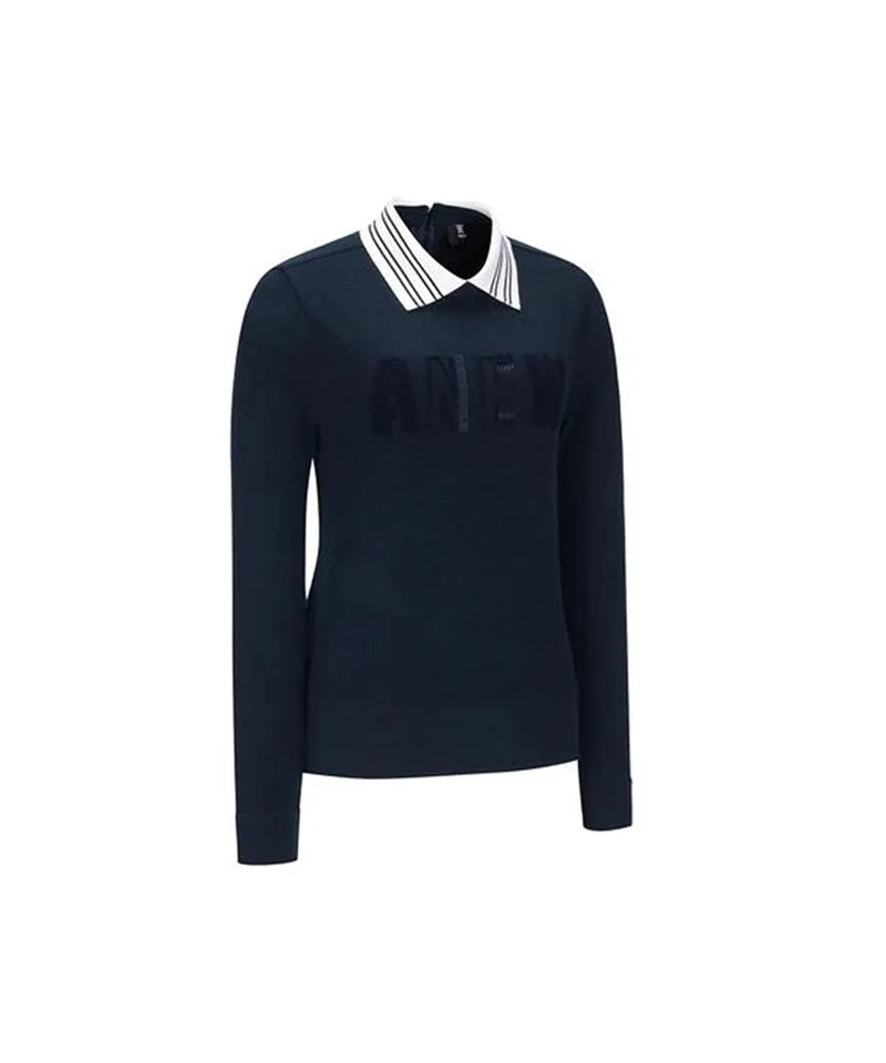 Women's Boucle Embo Logo L/TS - Dark Navy