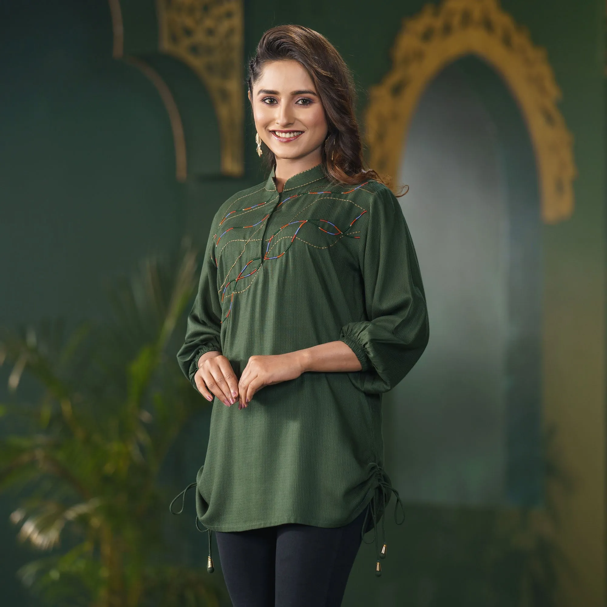 Womens Ethnic Tops-Eden Green