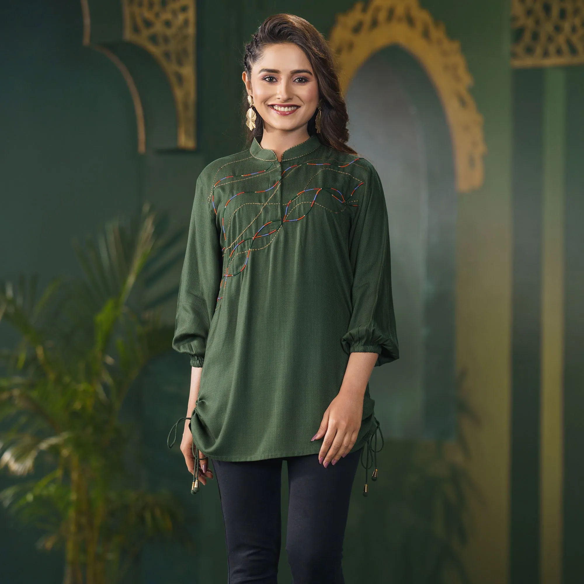 Womens Ethnic Tops-Eden Green