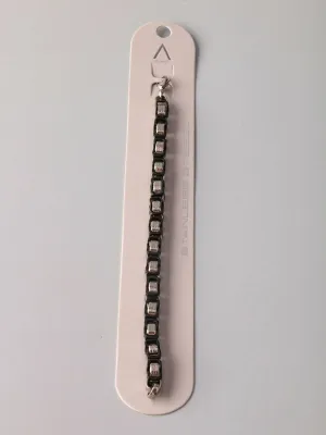 WOMEN'S FASHION SILVER & BLACK BRACELET
