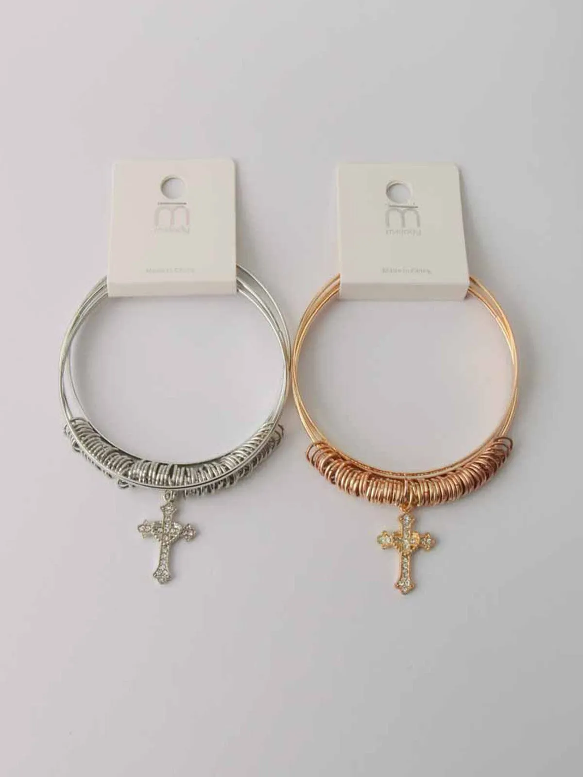 WOMEN'S GOLD & SILVER CROSS BRACELET