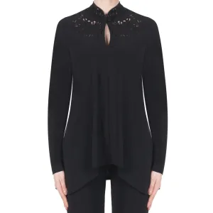 Women's Joseph Ribkoff | Tunic with Cut Out Front Trim | Black