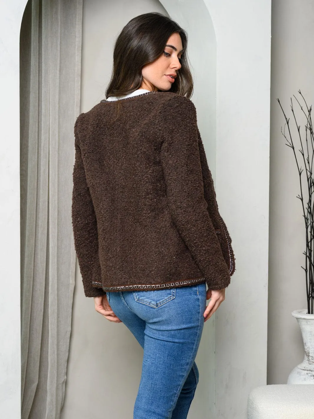 WOMEN'S LONG SLEEVE OPEN FRONT BLAZER